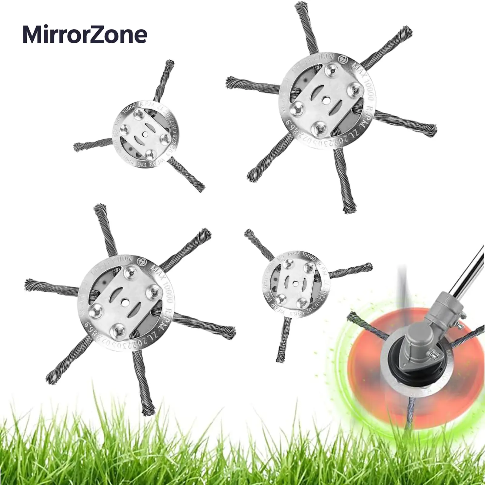 【Buy 1 Get 1】Steel Wire Trimmer Head,Fits 5mm Shaft,Weed Wacker Replacement Heads,Duty Weed Brush Cutter Attachment for Electric & Cordless String Tri