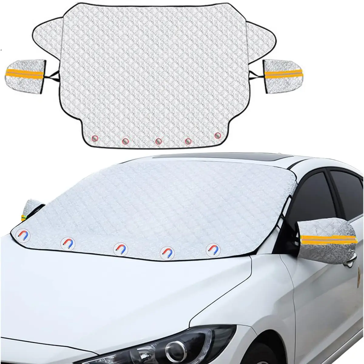 Large Car Magnetic Windshield Snow Cover, Four-Season Car Window Snow Cover, Snow Cover, Anti-freezing and Anti-snow Windshield Sunshade, Magnetic Car Windshield Sunshade Universal For Most Cars