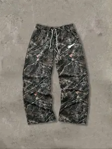 Men's Star Print Camo Print Knitted Pants, Regular Fit Casual Comfy Trousers for Summer, Fashion Men's Bottoms for Daily Wear