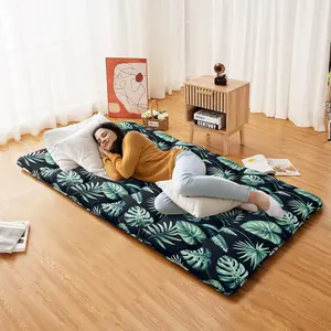 GARVEE Japanese Futon Mattress - Floral Pattern Tatami Mat for Floor, Camping, Travel - Available in Full and Twin Sizes. Comfortable, Stylish, and Versatile Sleeping Pad for Various Uses.