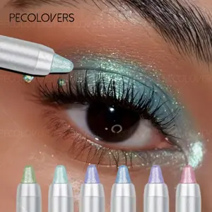 6pcs/set High Light Multichrome Eyeshadow Stick,LongLasting,Shimmer Glitter,Highlighter Eyeshadow Pencil with Brush