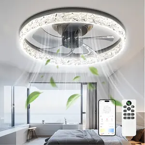 DEMILARE Ceiling Fan With Light Remote, 3 LED Color(3000K/4000K/6500K) Temperature,Timer Setting, 6 Speed Noiseless AC Motor, Adjustable Brightness,Two-in-one Light+Fan,White Fandelier Ceiling Fans for Bedroom,Living room,bathroom,Valentine's Day
