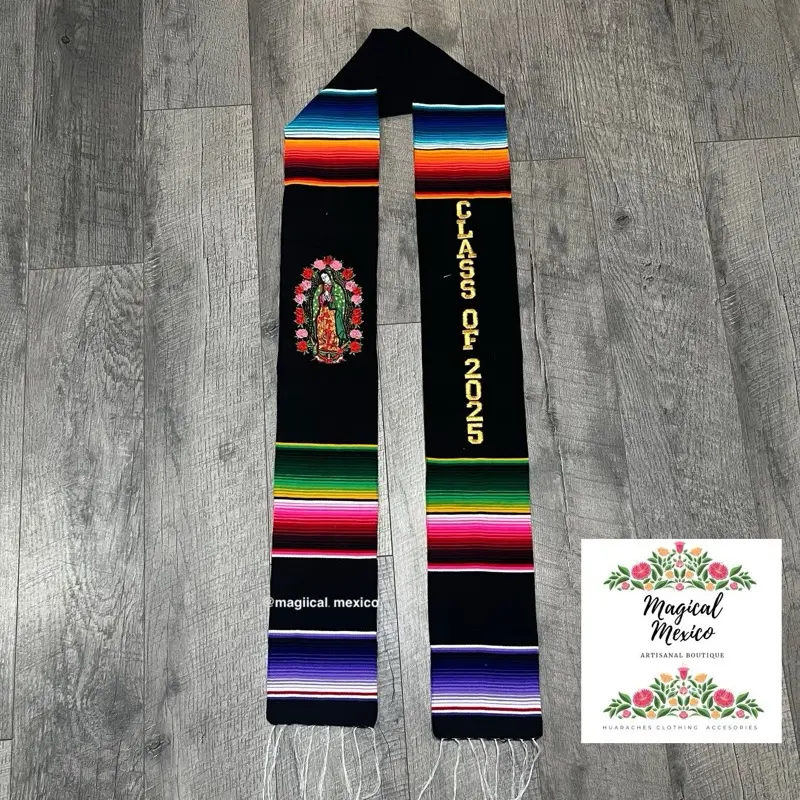 Class of 2025 Sarape Virgen de Guadalupe sash/Mexican Graduation Stole/ Graduation stash/Mexican graduation stash/ graduation stole/Class of 2025/Mexican grad stole