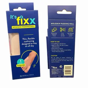 FIXX Moleskin Padding Roll, 60.96cm x 11.51cm Size, Adhesive Skin Protection for Blisters, Calluses