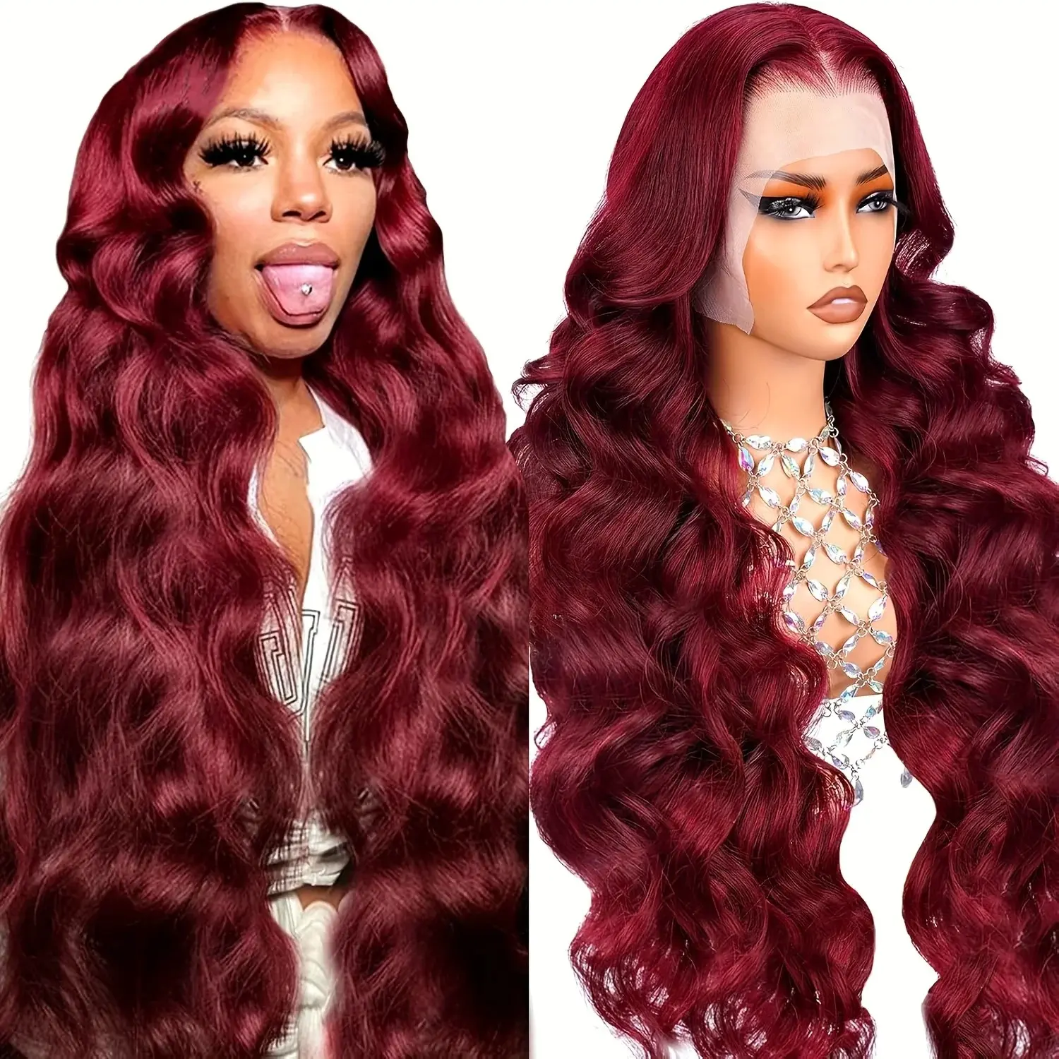 99j Burgundy Lace Front Wigs Human Hair Red Burgundy Wig Human Hair 13x6  Straight Hair Wig Pre Plucked Colored Wigs for Black Women
