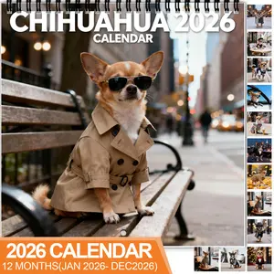 2026 Cute Chihuahua Wall Calendar - Adorable Pet Monthly Calendar Designs (January-December 2026), 21x21 cm Large Size Gift for Dog Lovers, Home and Office Calendar for Chihuahua Enthusiasts