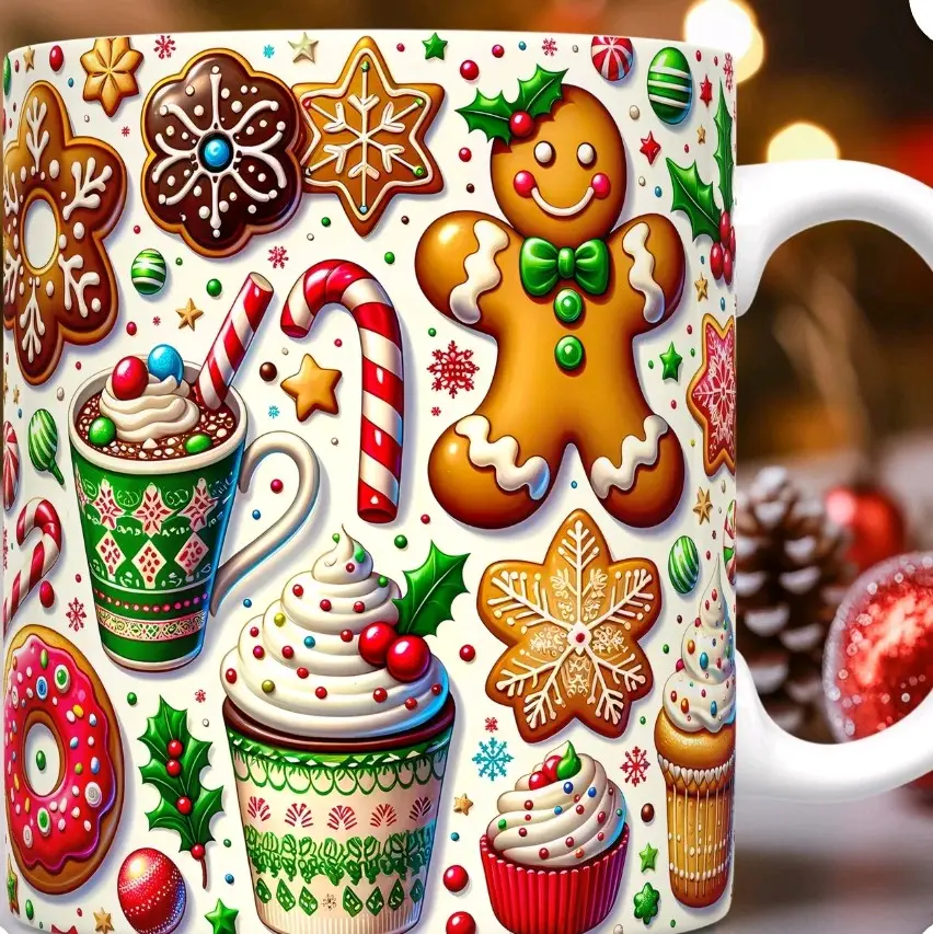 gingerbread Christmas 15oz mug holiday mug