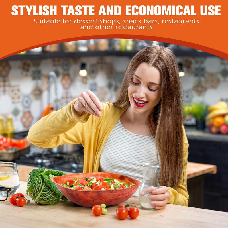 12 Pieces Wooden Salad Bowl, Decorative Salad Bowl 6, 8 and 10 Inch, Wooden Bowls 4 of Each Size, Durable Hardwood Salad Bowl Set For Kitchen And Family Gathering