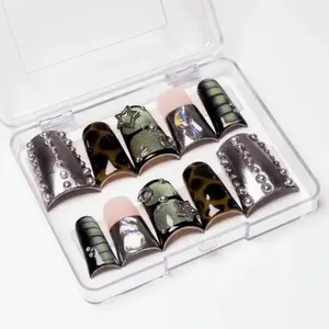 BadGyal Punk Grunge Handmade Press-on Nails Reusable Salon-Quality Results Bling Rhinestone Decoration