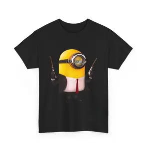 Funny Yellow Character Heavy Cotton Tee, Cute Cartoon Graphic Shirt, Trendy Unisex Streetwear Outfit #funnytee #cartoonshirt #streetwear #graphictee