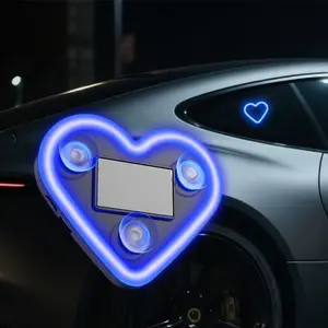 Car Solar Triangle Window Heart-shaped Light Emitting Heart-shaped Atmosphere Light Interior Wiring Free LED Atmosphere Light Car Interior Lighting Led Lights Car LED Car Ambient Light