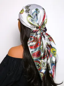 Women's Floral Print Square Scarf, Fashionable Soft Comfortable Shawl for Daily Wear, Casual Versatile Scarf for Women & Girls