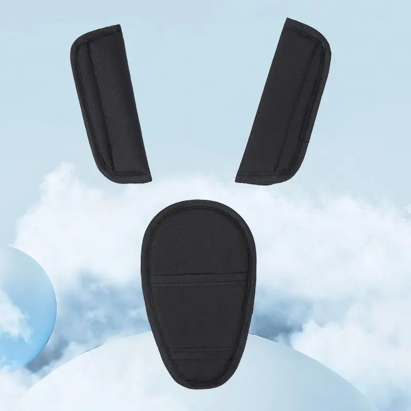 Car Seat Shoulder Pads Set, 3-Piece Safety Harness Pad, Stroller Travel Protection Kit, Baby Safety Accessories, Newborn Infant