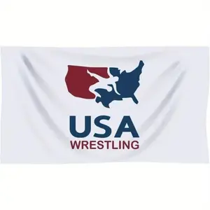 USA Wrestling Tapestry - 3x5 Ft Single-Sided Durable Decorative Tapestry, Man Cave Banner, Dorm Wall Hanging for Indoor & Outdoor Home Decor