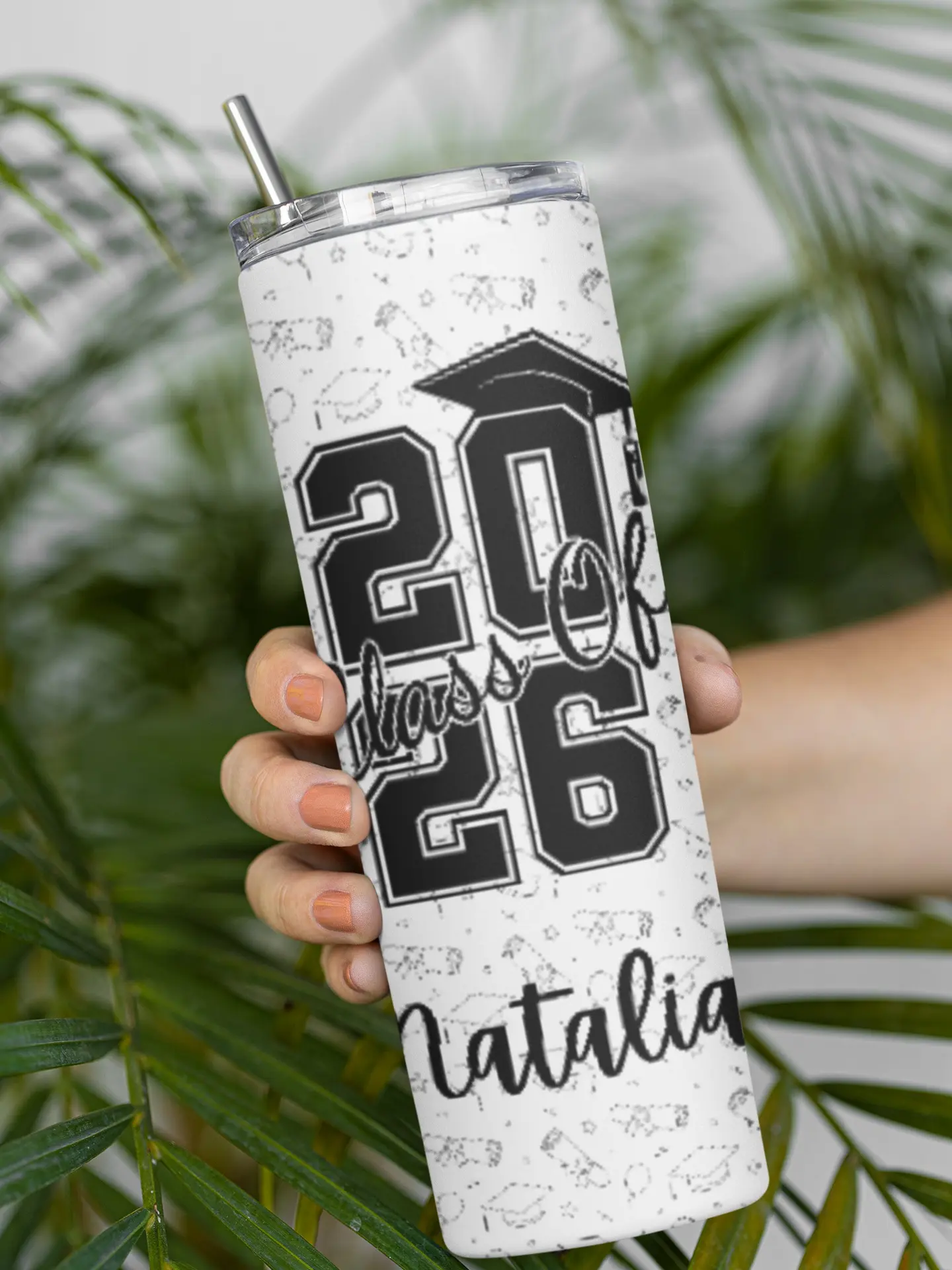 Personalized Graduation 20oz Skinny Tumbler – Custom Name Gift for Graduates Class of 2026 Water Bottles Drinkware