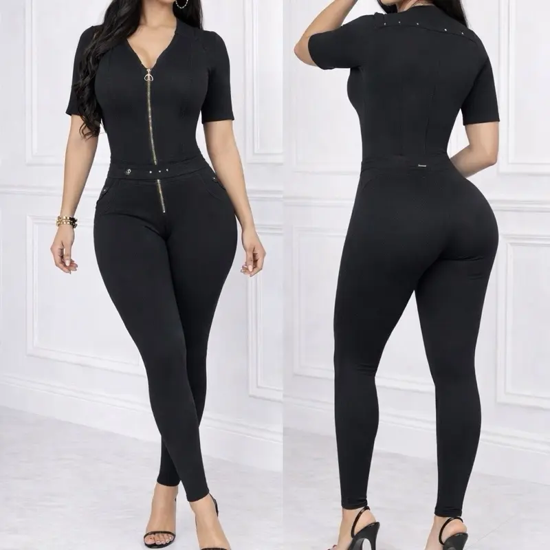 Women's Stylish Denim Design Colombian Black Denim Overalls - Casual, Minimalist Fabric Jumpsuit with Durable Fabric Piece