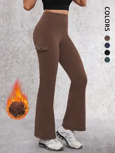 High Waist Yoga Pants for Women, Slim-Fitting Above the Knee, Sporty Plain Design, High Elasticity, Outdoor Sports Wear, Outdoor Activities Trousers