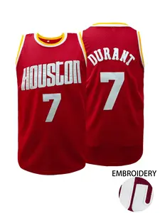 Men's Letter & Number Embroidery Tank Top,“HOUSTON 7” Stitched Basketball Jersey,Loose Casual Sleeveless T-Shirt for Summer,Men's Top for Daily Wear