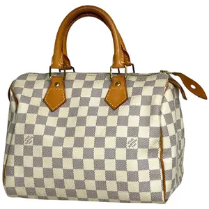 Pre-owned Louis Vuitton pvc Shoulder Bags Damier Azur Canvas Speedy 25 Bag 4000018464210