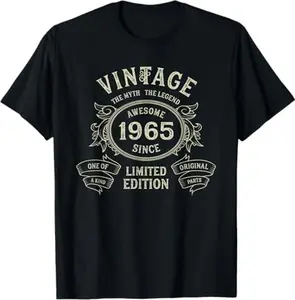 Vintage Born in 1965 Limited Edition Birthday T-Shirt