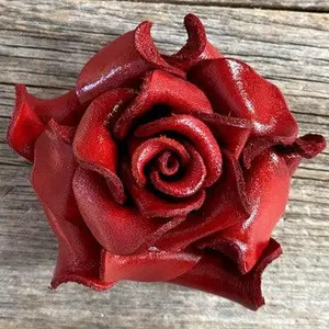 Red Rose Leather Flower