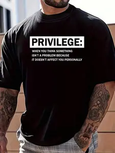 100% Cotton Privilege Civil Rights T-Shirt Women's Men's Graphic Tee Crew Neck summer vacation Tops
