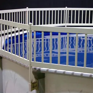 212 MAIN 24 in. Premium 2-Section C Base Pool Fencing Kit - White, Maintenance-Free, Outdoor Pool Safety Equipment