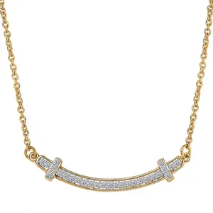 Lab Grown White Diamond  925 Sterling Silver 18K Vermeil Yellow Gold Plated Necklace for Women Jewelry Birthday Christmas Gifts Size 18 Inches Ct 0.3