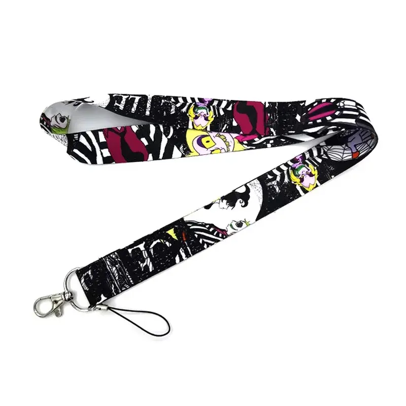 Anime Source Beetlejuice 90’s Cartooon Character Spooky Halloween Lanyard Keychain ID Badge Holder