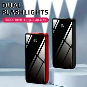 30000mAh Ultra-High-Capacity Portable Power Bank With Built-in LED Flashlight, LED Power Display, And Multiple Type-C/ Micro/ USB Ports, It Enables Fast Charging For Smartphones, Electronic Devices, And More. This Portable Emergency Power Supply