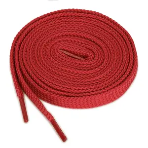 INSPIRE CHIC 2 Pairs Double Layer Hollow Shoestrings Thick Flat Shoelaces for Unisex 120cm / 47.24" Red