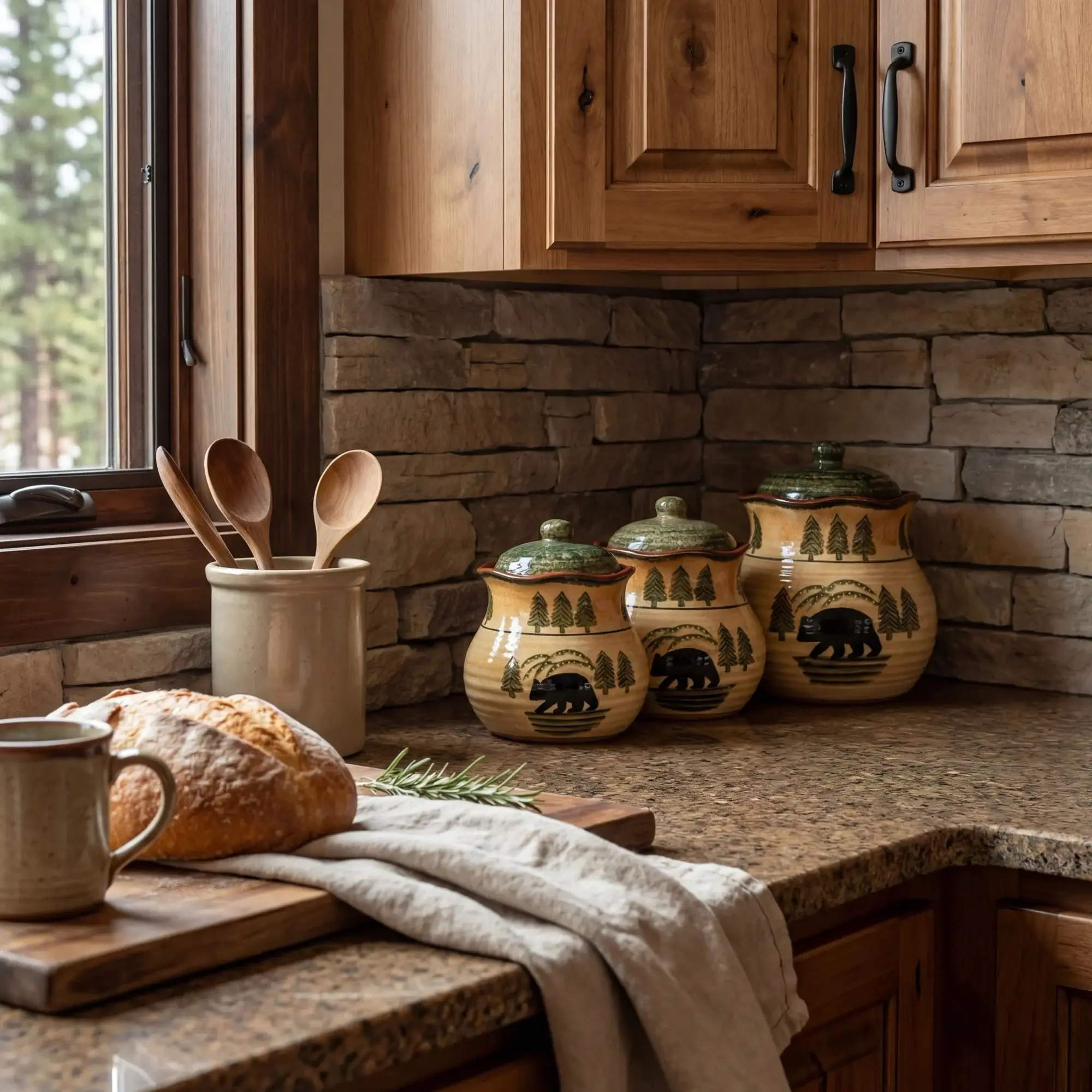 Rustic Bear 3PC Canister Set Rustic Bear 3PC Canister Set