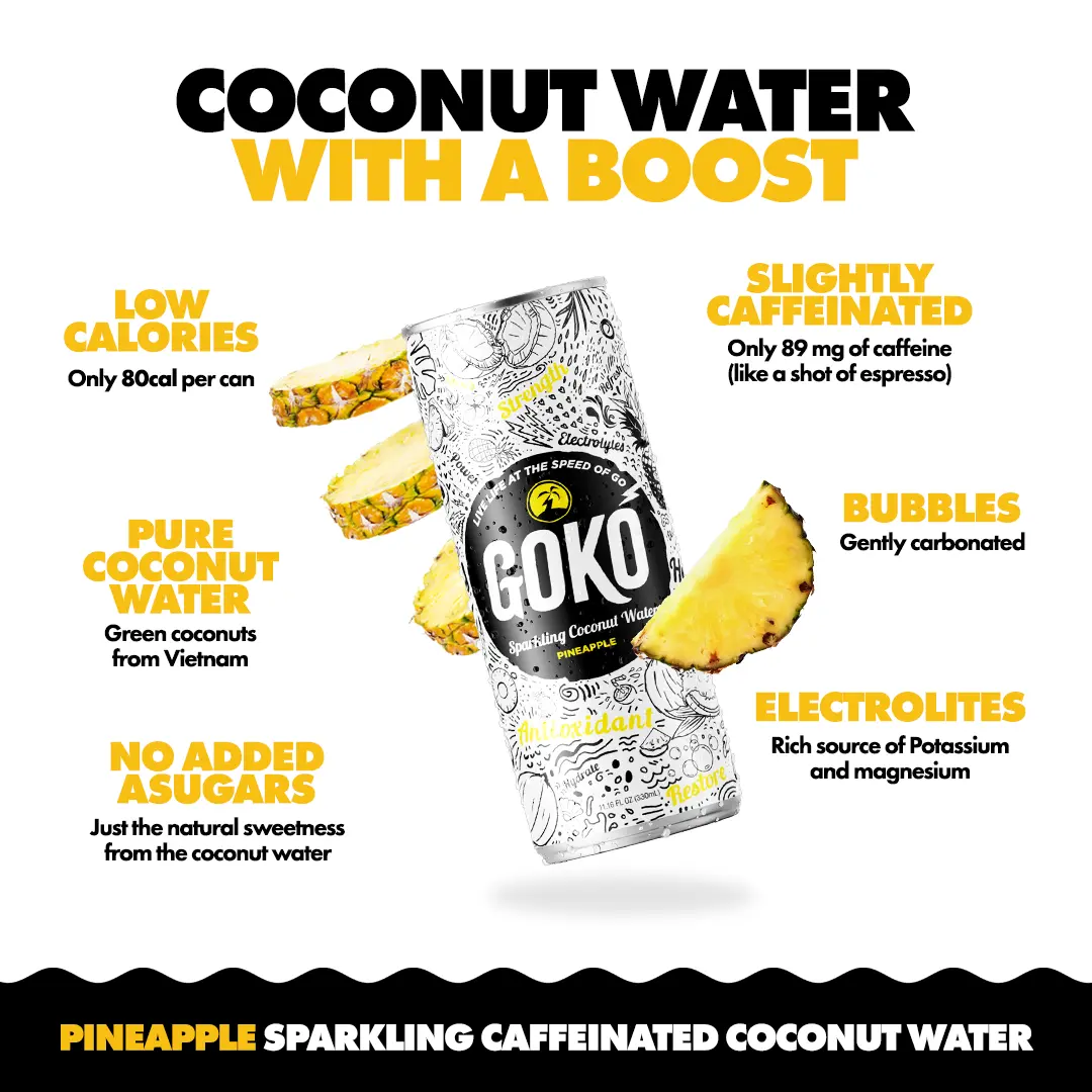 Pineapple Caffeinated Sparkling Coconut Water - TikTok Shop