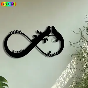 1pc Infinity Doves Tree Metal Wall Art, Engraved Infinity Statue Mural, Intricate Craftsmanship, Perfect for Valentines Day, Anniversary Decor, Perfect for Living Room Bedroom Wedding Venue Decor, Ideal Gift for Romantic Decor Enthusiasts.