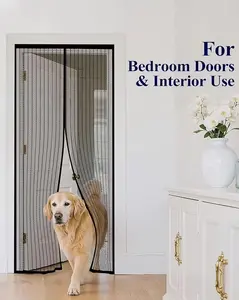Magnetic Screen Door, Bugs Out, Breeze in, 9min Install Auto, Sealing Heavy Duty Double Stitched Mesh, Hands Free Sliding & Patio Doors Net, Pet & Kid Friendly, 38 x 82 Inch