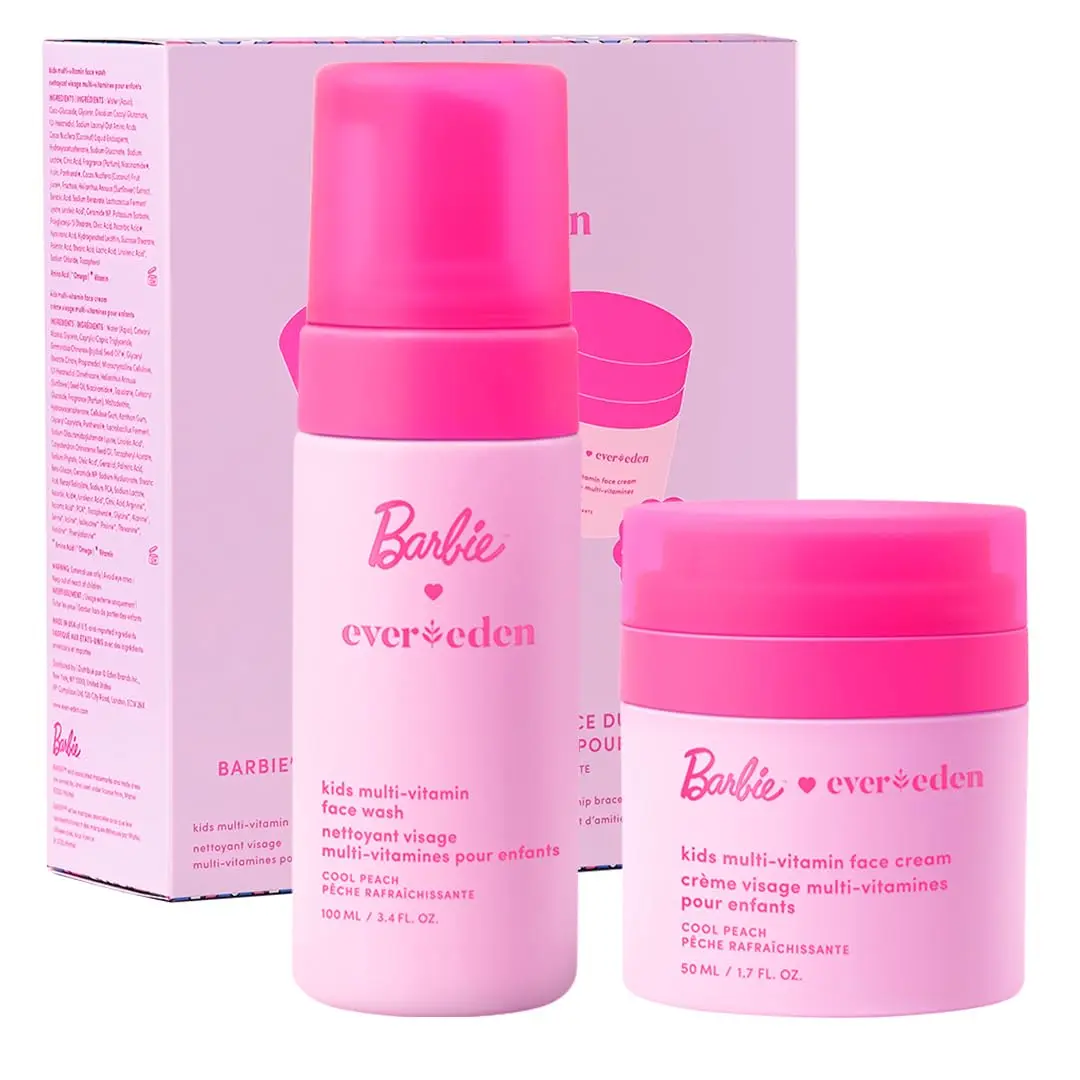 Barbie x Evereden Kids Happy Face Duo | Multi-Vitamin Face Wash + Face Cream | Limited Edition | Ages 3+ Barbie x Evereden Kids Happy Face Duo | Multi-Vitamin Face Wash + Face Cream | Limited Edition | Ages 3+