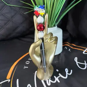 Power of a Team Custom Autism Pens - Unique Writing Utensils with Colorful Beads for a Special Writing Experience