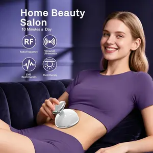 Ultrasonic RF Fat Dissolving Beauty Device, Microcurrent Vibration Massage, Three Modes, EMS Light Therapy, USB Charging, 800mah Battery