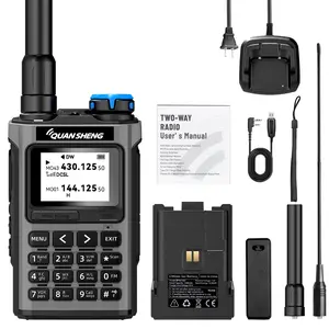 QUANSHENG UV-K1 Walkie Talkie Air Band Aviation Receive Handheld Two Way Radio with NOAA Weather Alert, USB Type-C Charging, One Key Frequency Match, Wireless Copy Multi-Band Long Range Intercom