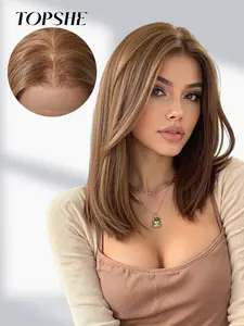 Topshe 13x6 Lace Front Wig, Straight Hair, Short Bob Style, Heat Resistant, Comfortable & Natural Look, Easy Wear, Trendy Essential, Lace Frontal Wig, Lace Front Bobs