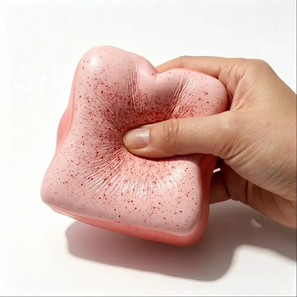 Pink Toast Design Slow-Rising Squishy Stress Relief Toy - Slow Rising Squeeze, Soft Anxiety Fidgets, Squishy Squeeze Ball, Soft Squishies, Oddly Satisfying Sensory Fidget Tool for Home, Office Use