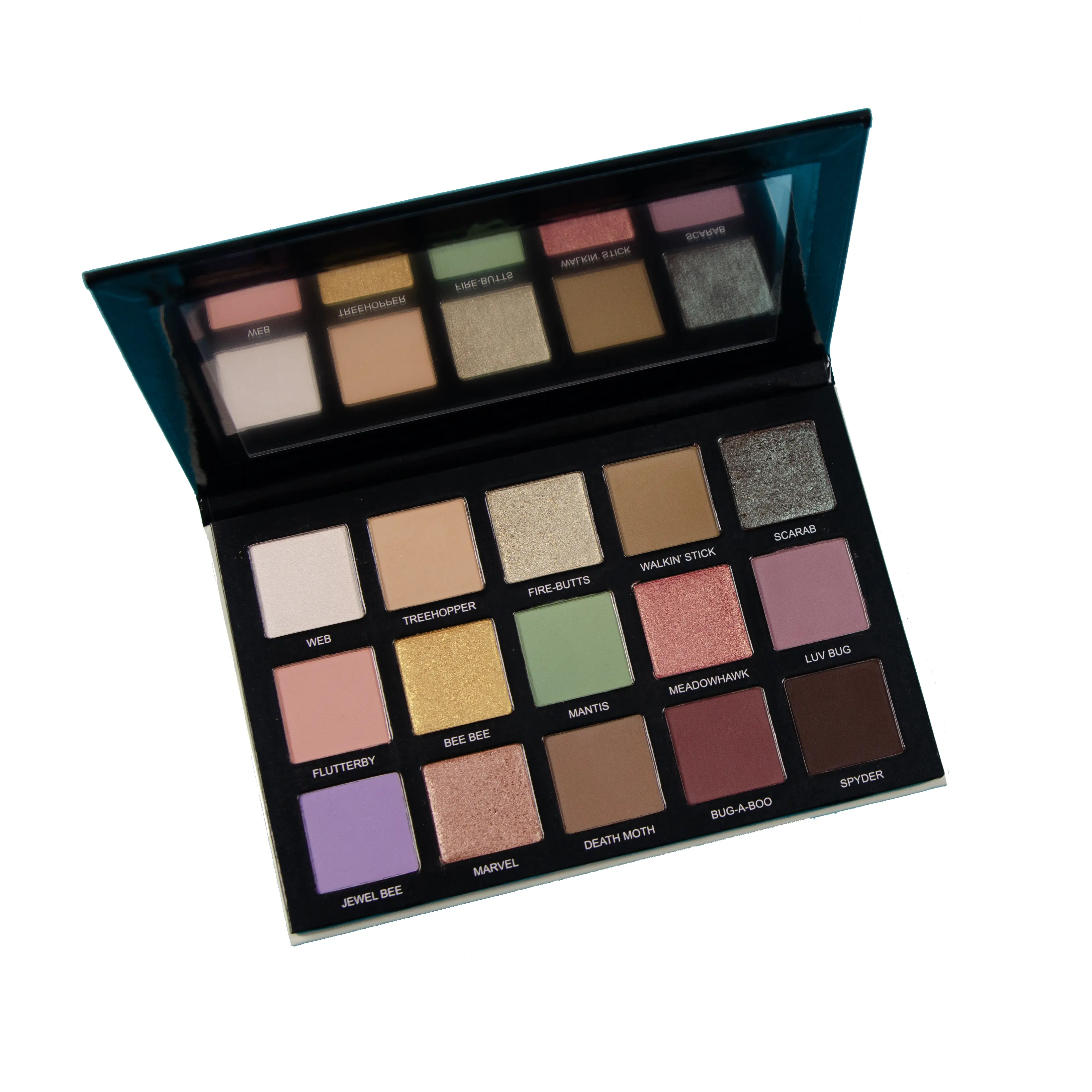 Tiny Marvels with Mel Thompson, 15 Pan Eyehadow , High Quality Mattes and Shimmers Eyeshadow Makeup, Neutrals, Pops of Color, Purple, Duochromes, eyeshadow, palette, pink, green