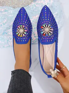 Women's Round Toe Slip-On Flats, Soft PU Leather Casual Shoes, Lightweight Rubber Sole, All-Season Comfortable Design, Shoe Dazzle Shoes