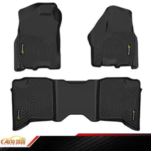 TPE 3D Floor Mats Fit For 09-18 Dodge Ram 1500/2500/3500 Crew Cab,TPE All Weather Floor Mats Full Set Liners