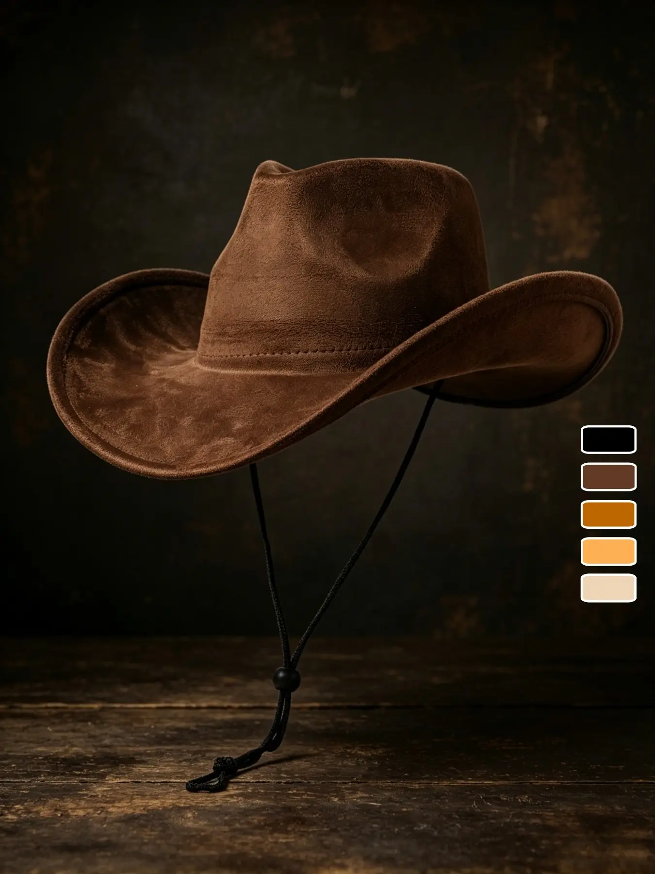 Classic Retro Western Cowboy Hat, Casual Outdoor Hat with Adjustable Wind Cord, Casual Trendy Hat, Perfect for Mardi Gras and Music Festivals, Timeless Western Style Hat, Adjustable Casual Hats