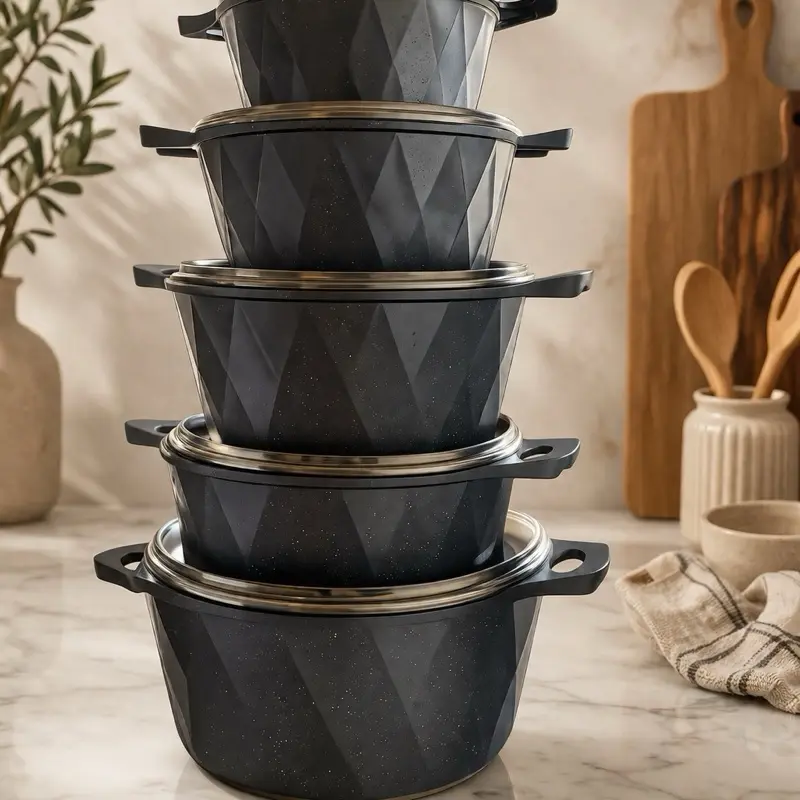 Luxury Black Granite Nonstick Cookware Set Luxury Black Granite Nonstick Cookware Set