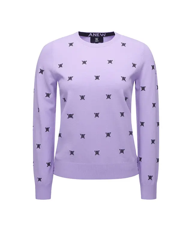 ANEW Golf: Women Monogram Logo Point Pullover Sweater - Lavender