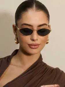 Women's Fashion Metal Rhombic Frame Glasses, Personalized European Street Style, Summer Beach Accessory, Vintage Geometric Frame