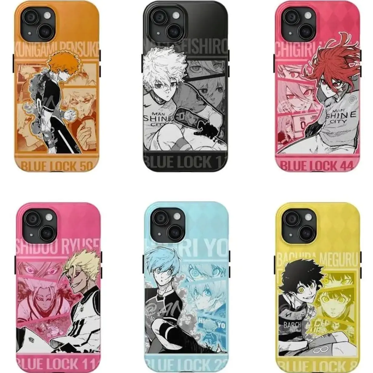 Blue Lock Anime Manga Junior Football Graffiti Art Tough Phone Case. Japanese Sports Aesthetic Heavy Duty Shockproof Protective Smartphone Cover Suitable for iPhone 17-11 Pro Max/Plus and  Samsung Galaxy S23-25