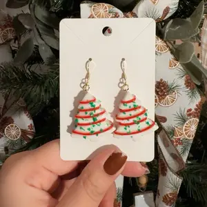 Tree Cake Earrings, Polymer Clay Earrings.